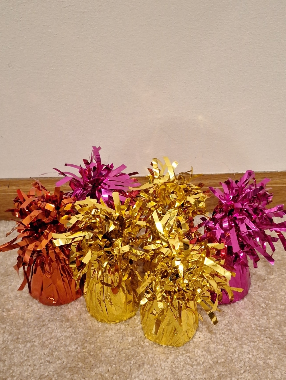 Metallic Pom-Pom Balloon Weights (Set of 6)